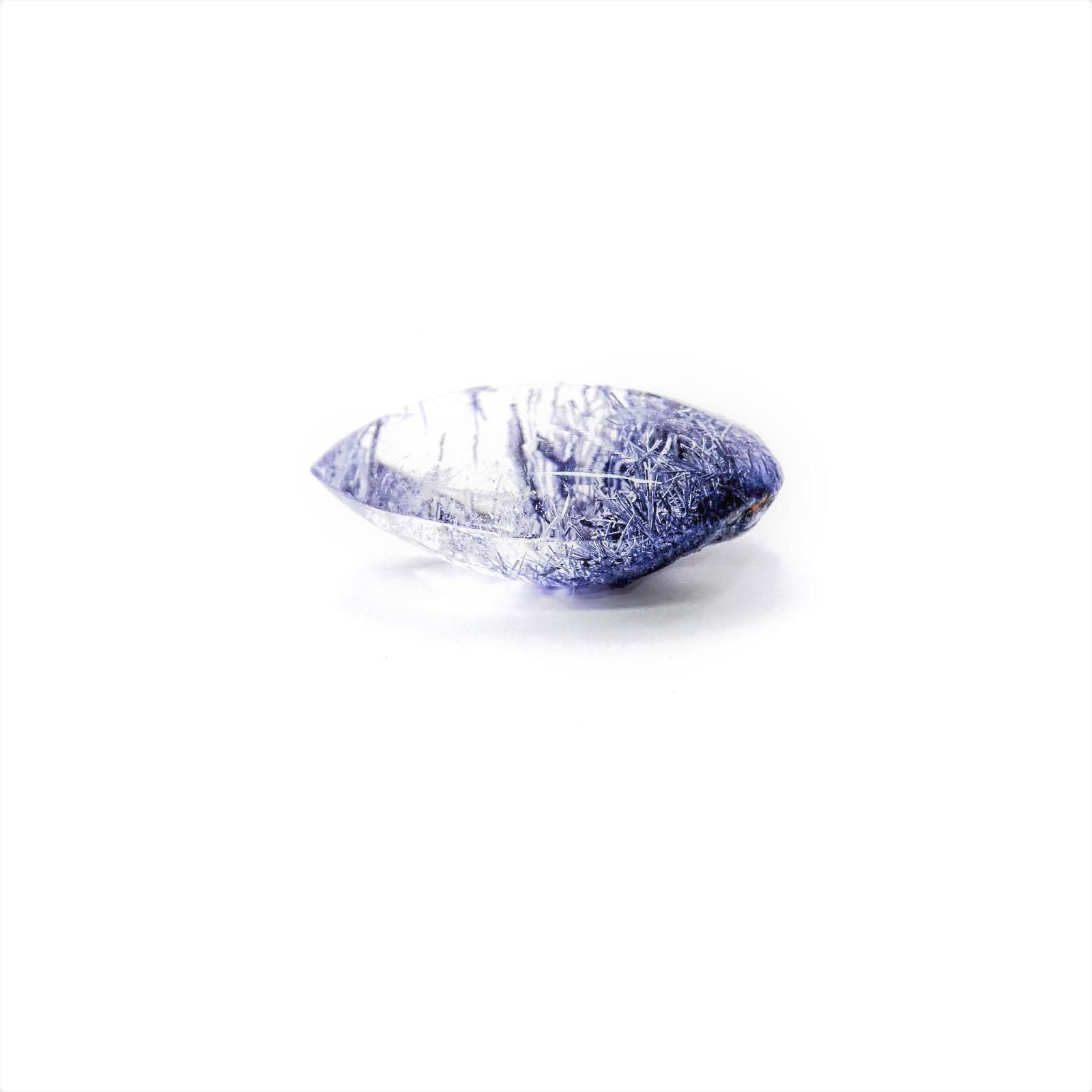 デュモルチェライトインクォーツ ブラジル産 12.63ct[230522162]20.3x12.1mm前後
