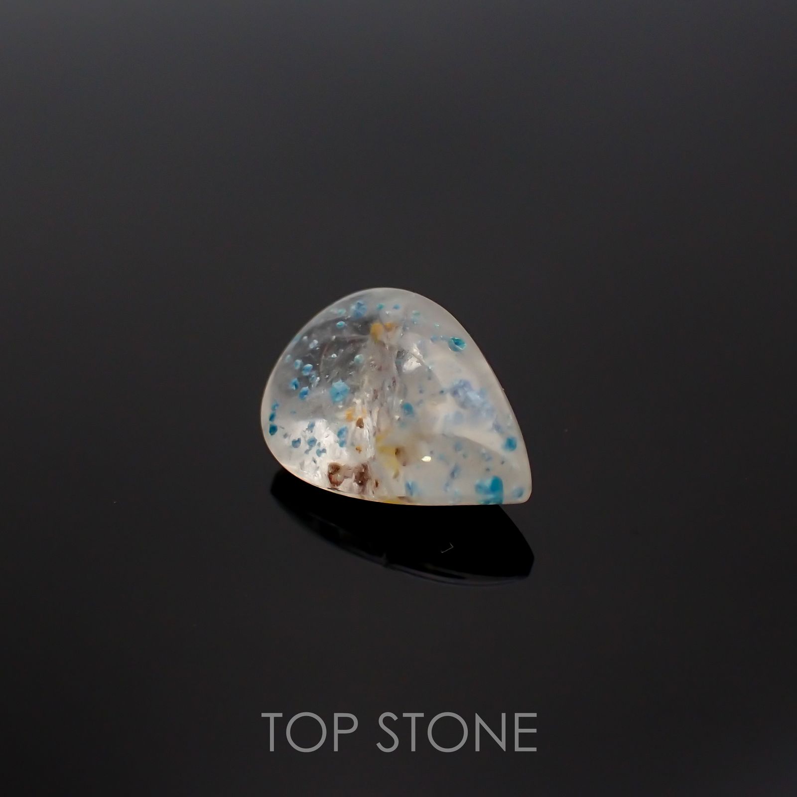 ◇バフカット◇パライバクォーツ ブラジル産 3.80ct[220115028]13.5x9.2mm前後