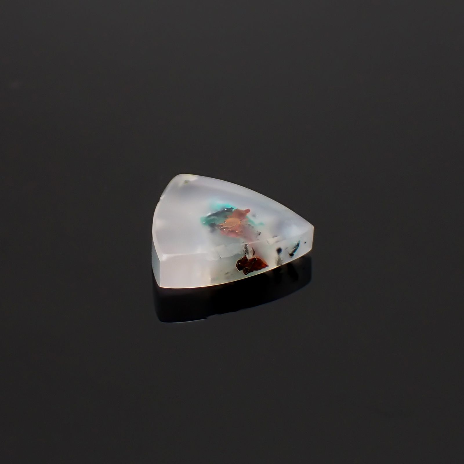 コッパークリソコラインカルセドニー インドネシア産 5.10ct / 13.1x12.8mm前後 [260932797]