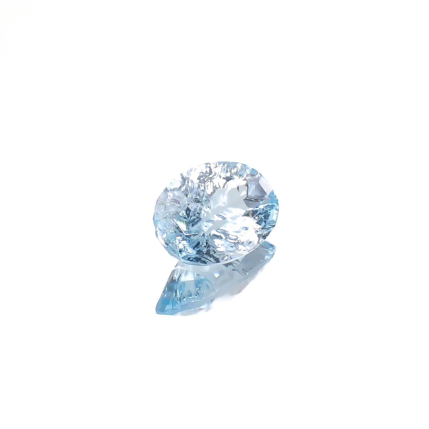 ◇カスタムカット◇ブルートパーズ ブラジル産 3.58ct [241029252]12x8.1mm前後