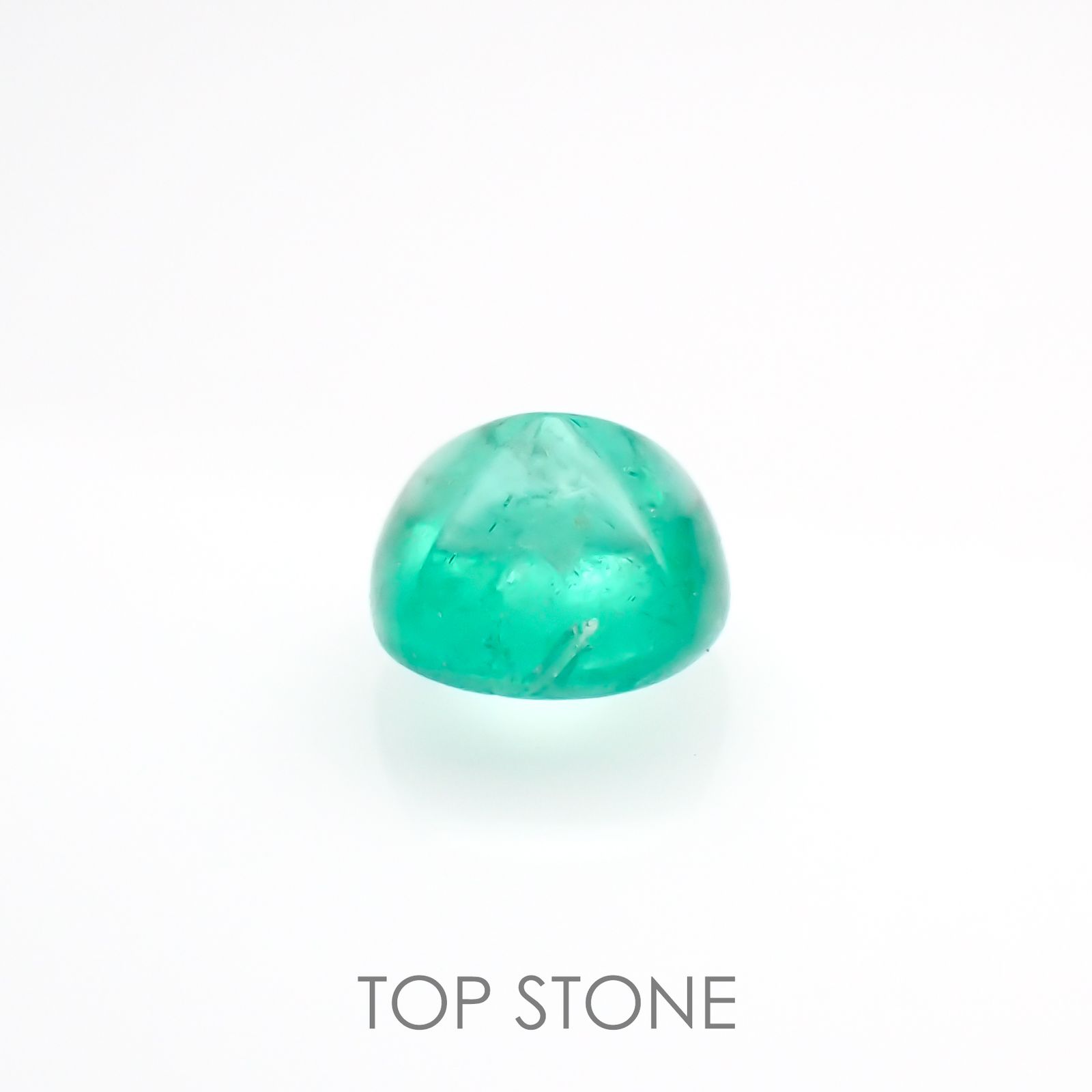 ◇シュガーローフカット◇エメラルド(宝石名エメラルド)コロンビア産 0.55ct 識別済[220515951]4.8x4.7mm前後