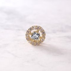 ◇K18 Briller（ブリエ）◇ダイヤモンド×アクアマリン | 6.5mmタイプ [取り巻きデザインチャーム/ペンダントトップ※チェーン別売り]