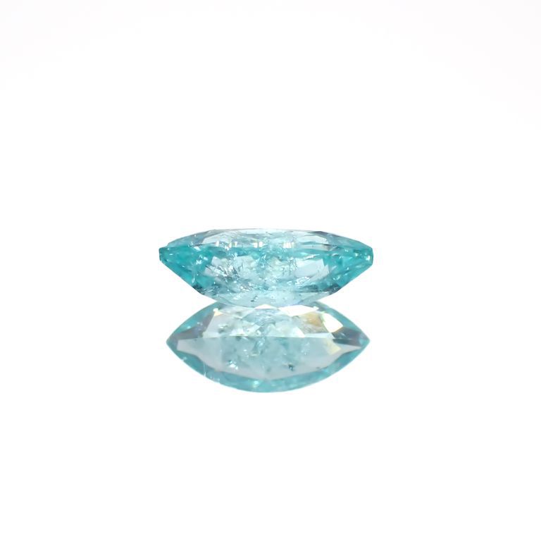 パライバトルマリン(宝石名トルマリン/別名パライバ・トルマリン)ブラジル・キントス鉱山産 0.459ct ソ付(宝貴協)[221018839]7.6x3.7mm前後
