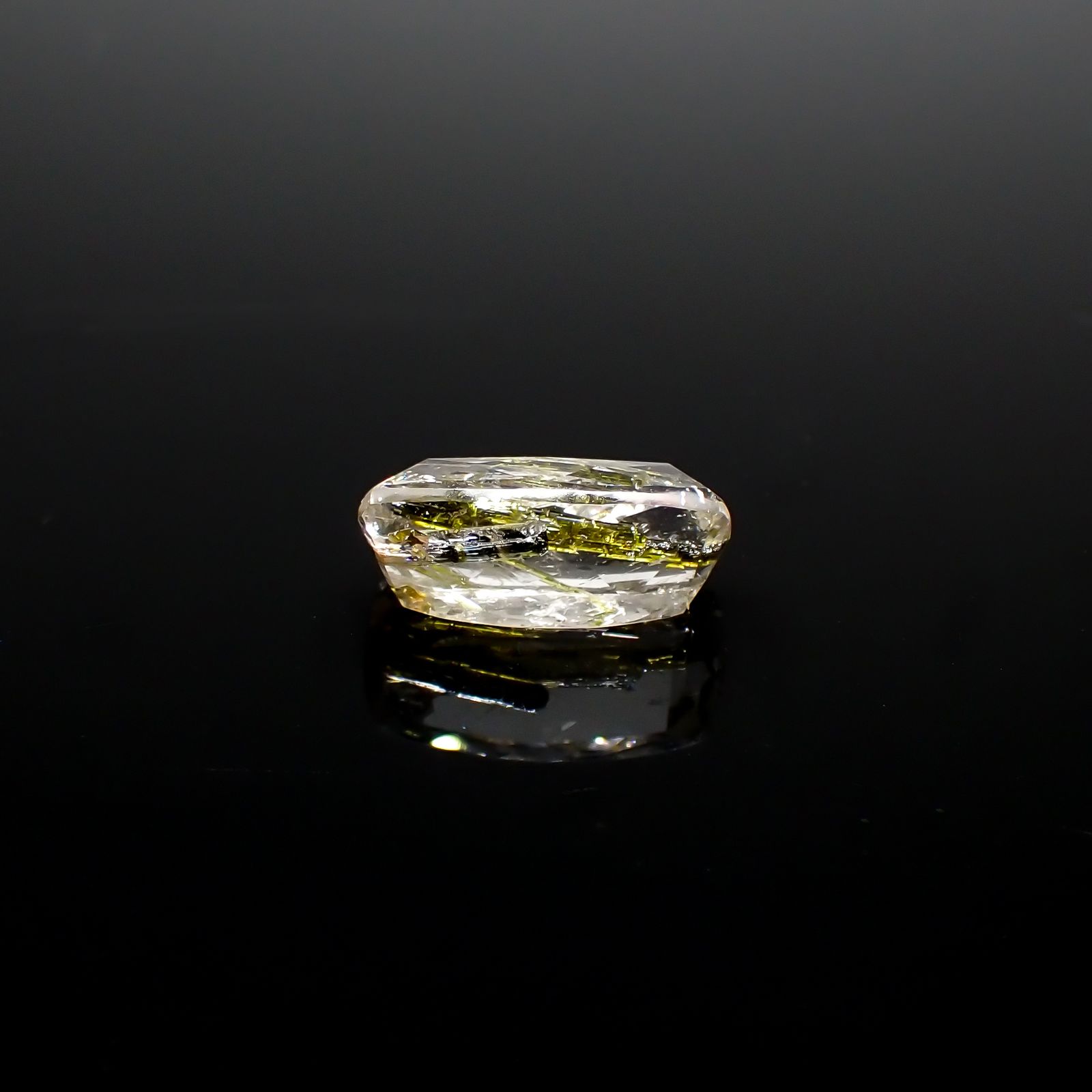 エピドートインクォーツ ブラジル産 3.42ct[240427293]12.5x7.1mm前後