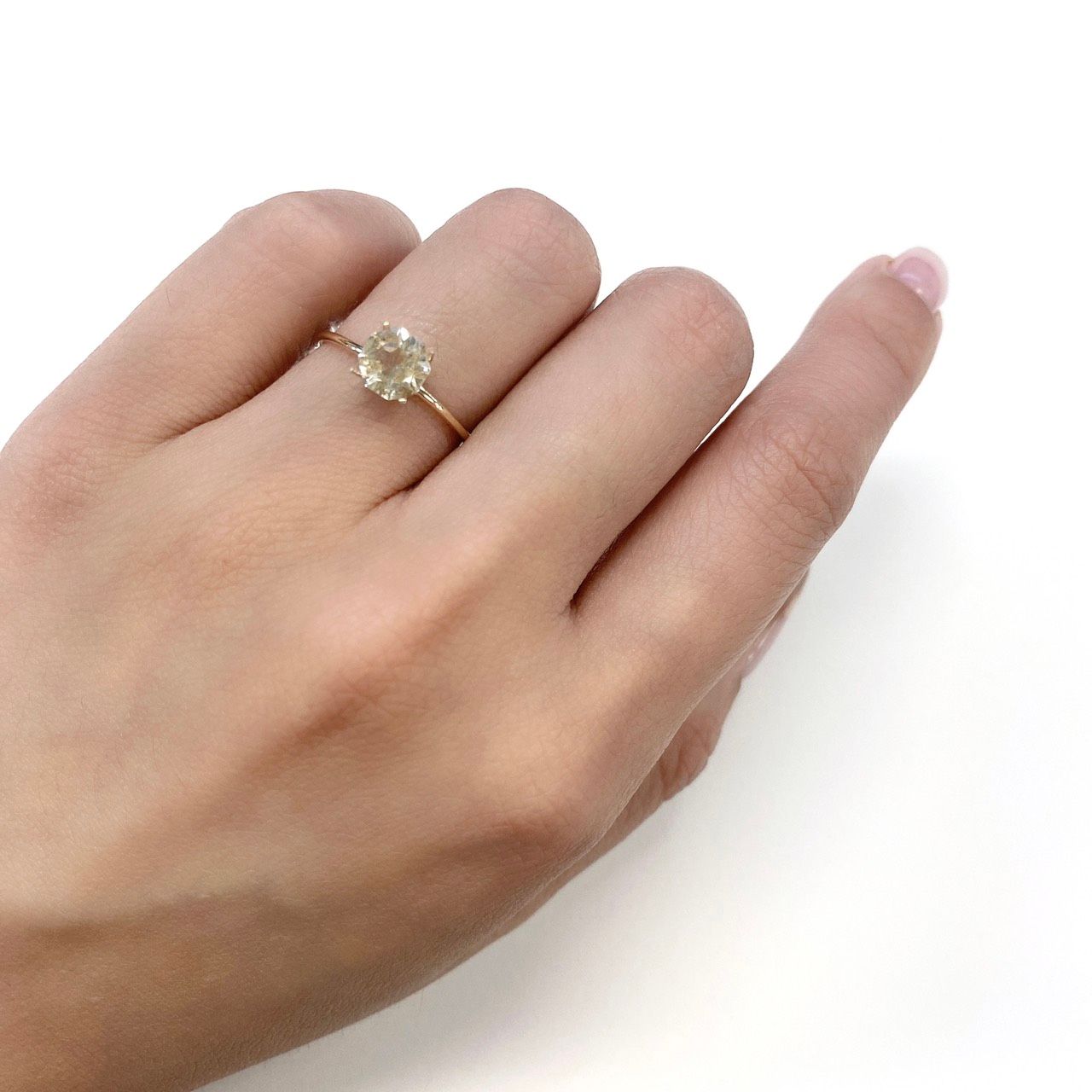 ◇オクタゴンカット◇ルチルクォーツSA(宝石名ルチルレイテッド・クォーツ) ブラジル産 0.92ct 識別済[210611303]6.2×6.1mm前後