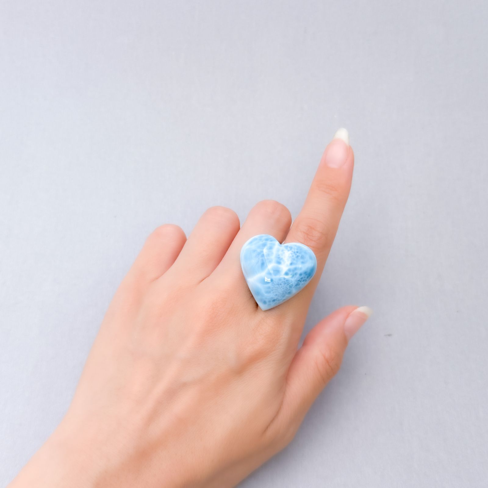 ラリマー(両面模様タイプ） ドミニカ共和国産 73.38ct [250630540]26.8x28.2mm前後
