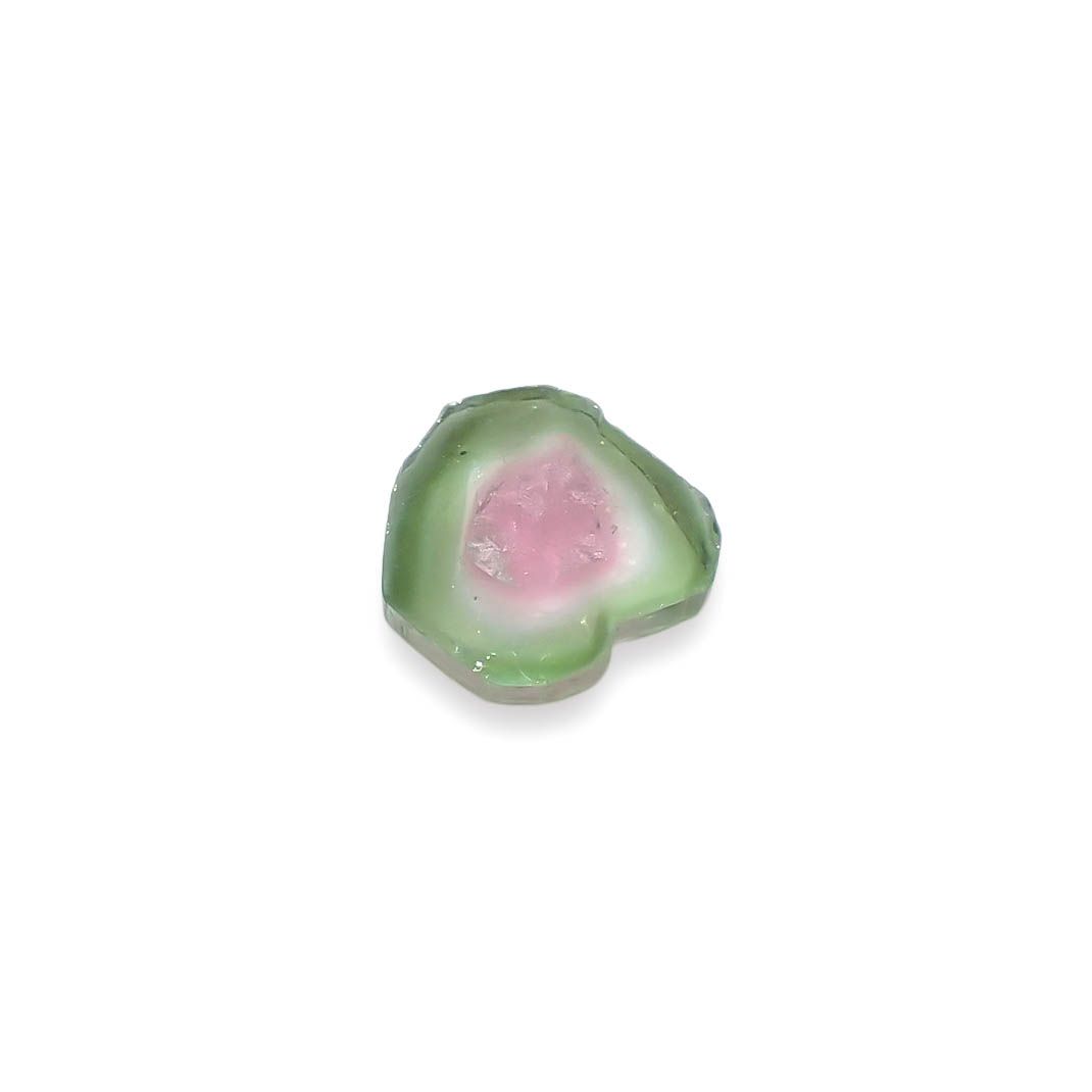 ウォーターメロントルマリン 原石スライス コンゴ民主共和国産 1.55ct[230321305]7.5x7.2mm前後