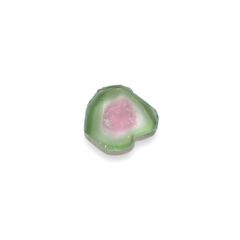 ウォーターメロントルマリン 原石スライス コンゴ民主共和国産 1.55ct[230321305]7.5x7.2mm前後