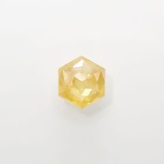 ◇ヘキサゴンアンティークカット◇イエローダイヤモンド(宝石名ダイアモンド) 南アフリカ産 0.13ct 識別済[210813116]2.9×2.8mm前後