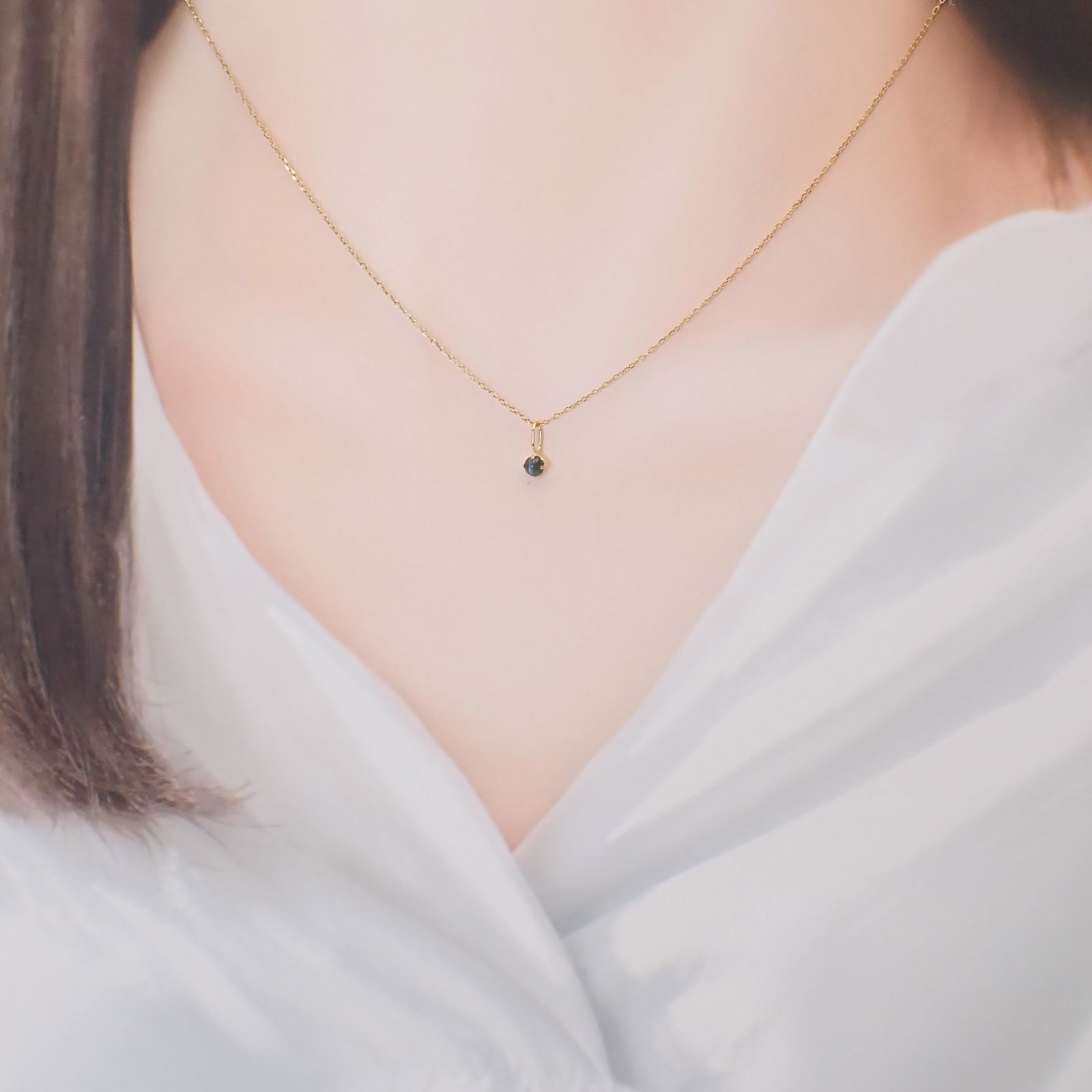 ◇K18 Petitデザイン限定品◇一粒石ジュエリー | アレキサンドライトキャッツアイ 3mm [チャーム/ペンダントトップ※チェーン別売り]