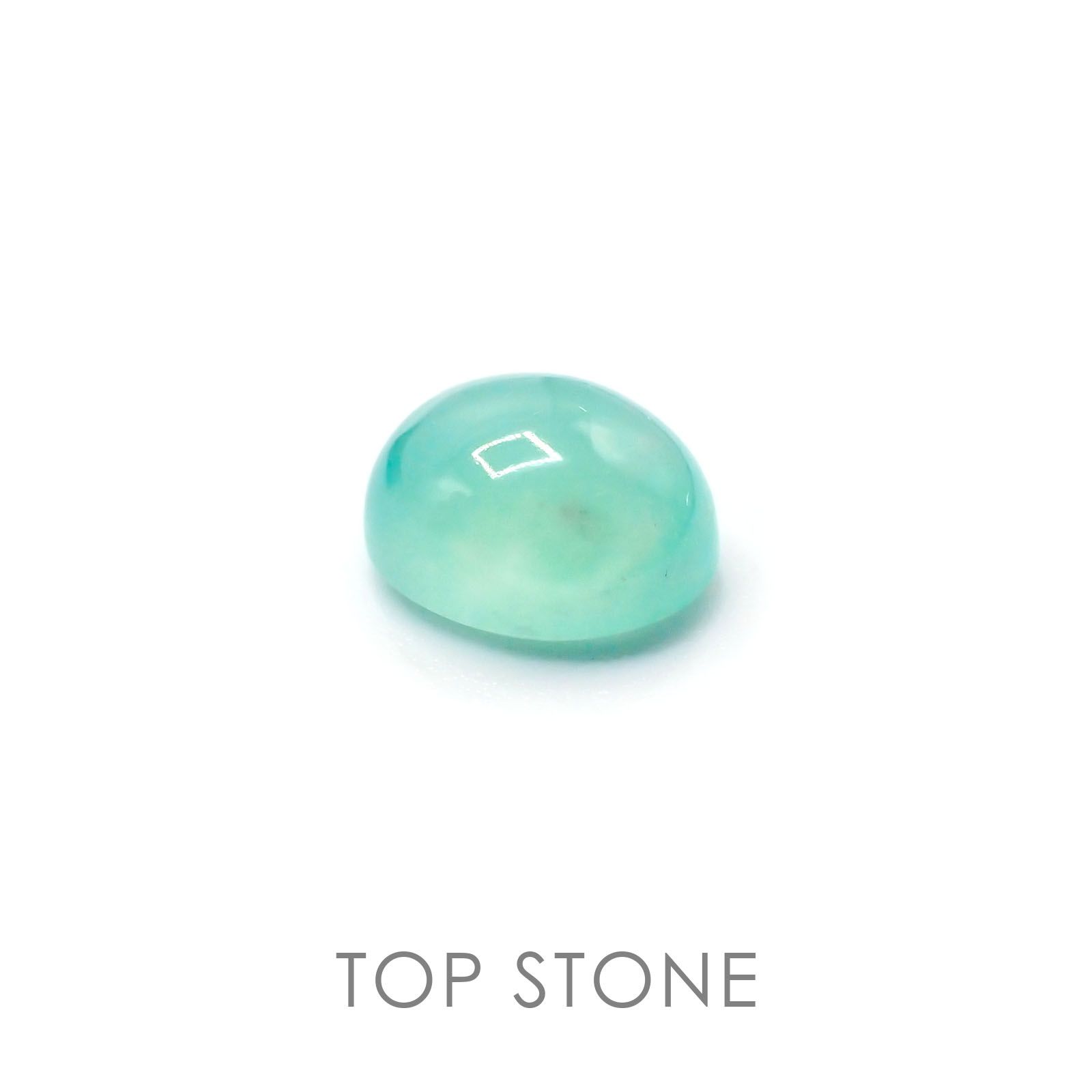 アクアプレーズ(宝石名ブルー グリーン・カルセドニー) 南アフリカ産 4.08ct 識別済[20095874]10.8×9mm前後