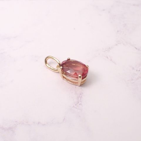 ペンダント空枠：石留め▶オレゴンサンストーン（お客様製作例）