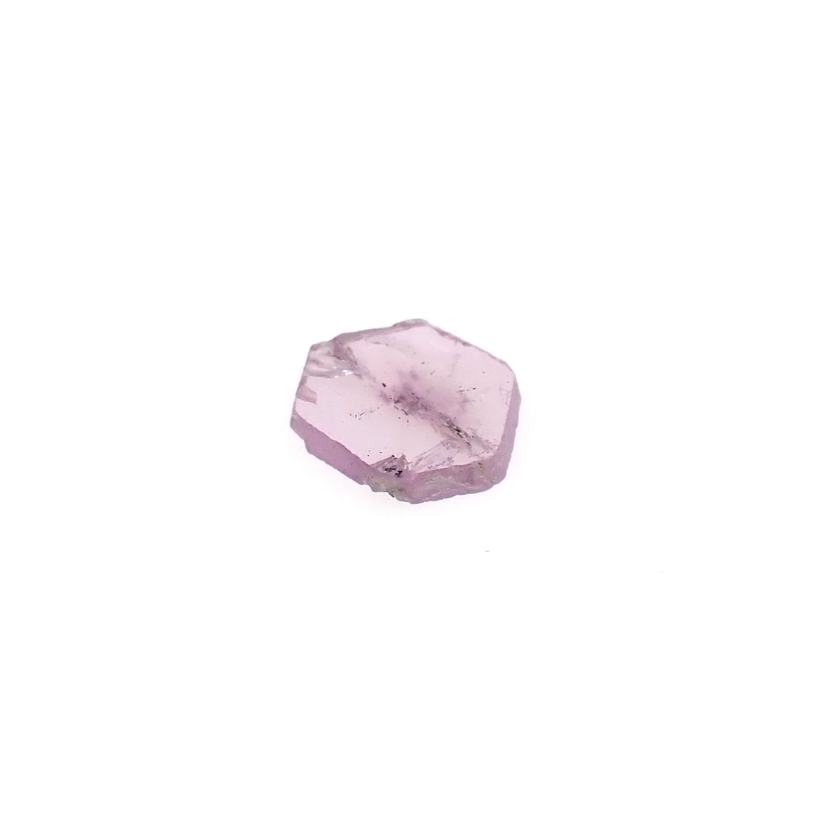 トラピッチェピンクサファイア 原石スライス パキスタン・カシミール地方産 0.72ct[240627855]6.8x6.5mm前後
