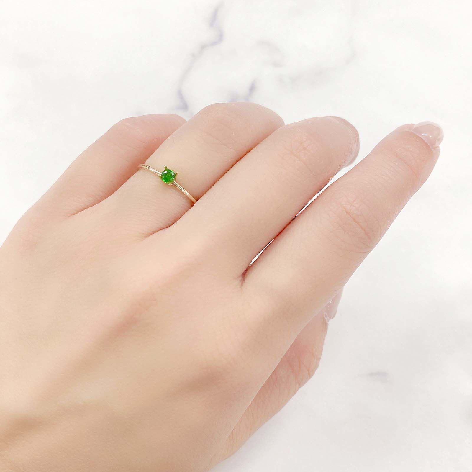 デマントイドガーネット(宝石名デマントイド・ガーネット)ロシア産 0.125ct ソ付(彩珠)[230622499]3x3mm前後
