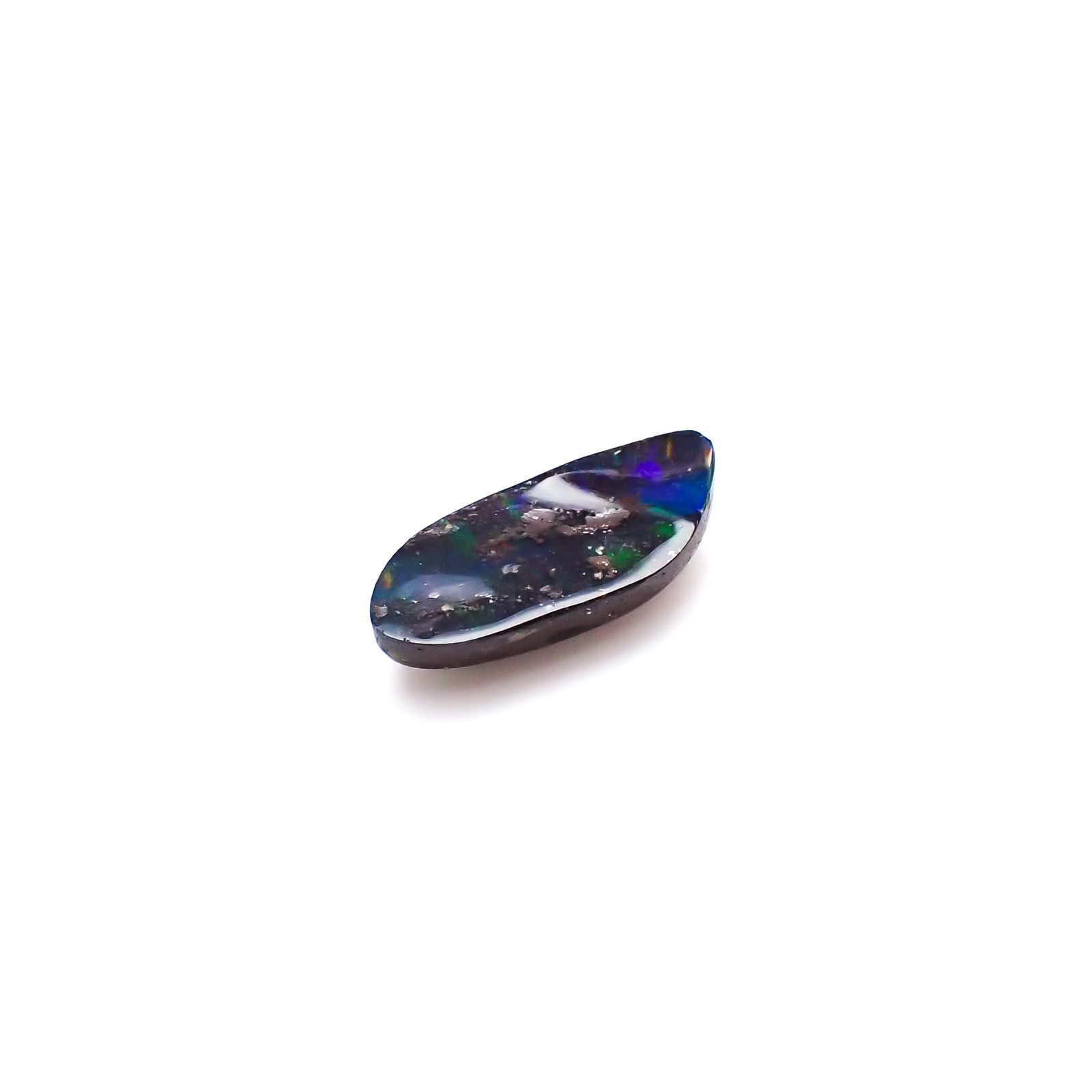 ボルダーオパール 原石磨き オーストラリア産 2.79ct[240226205]14.7x6.9mm前後