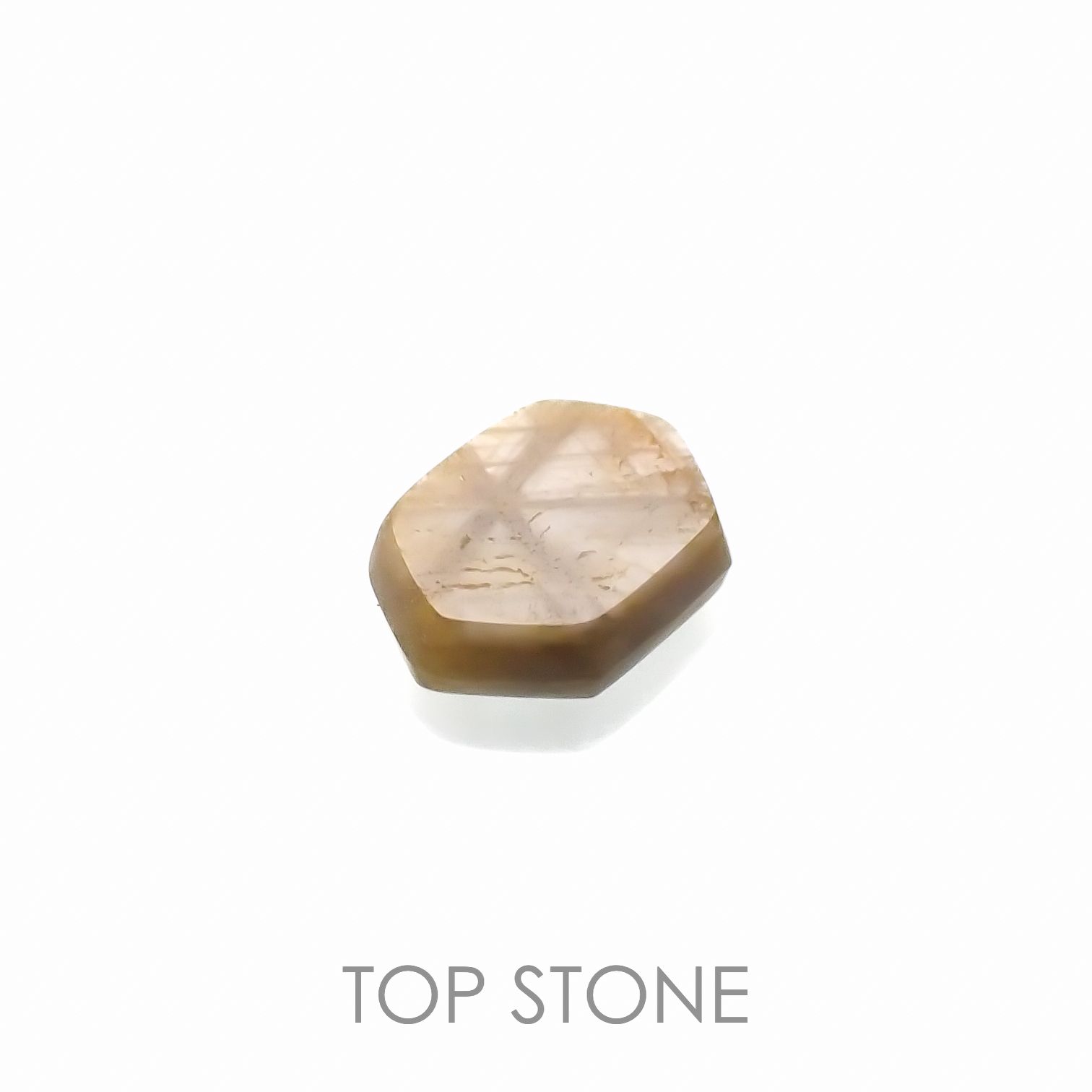 トラピッチェサファイア 原石スライス磨き(宝石名トラピッチェ・サファイア)ミャンマー産 1.59ct 識別済[221119100]7.7x6.4mm前後