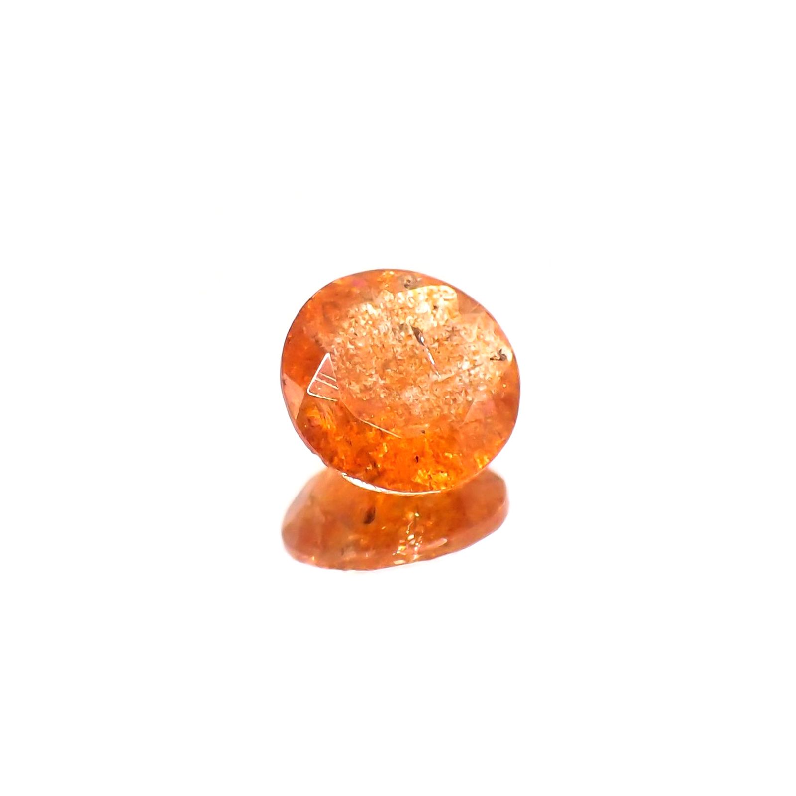 イリュージョンサンストーン(宝石名フェルドスパー) タンザニア産 識別済 1.49ct / 8x7.9mm前後 [210610867]