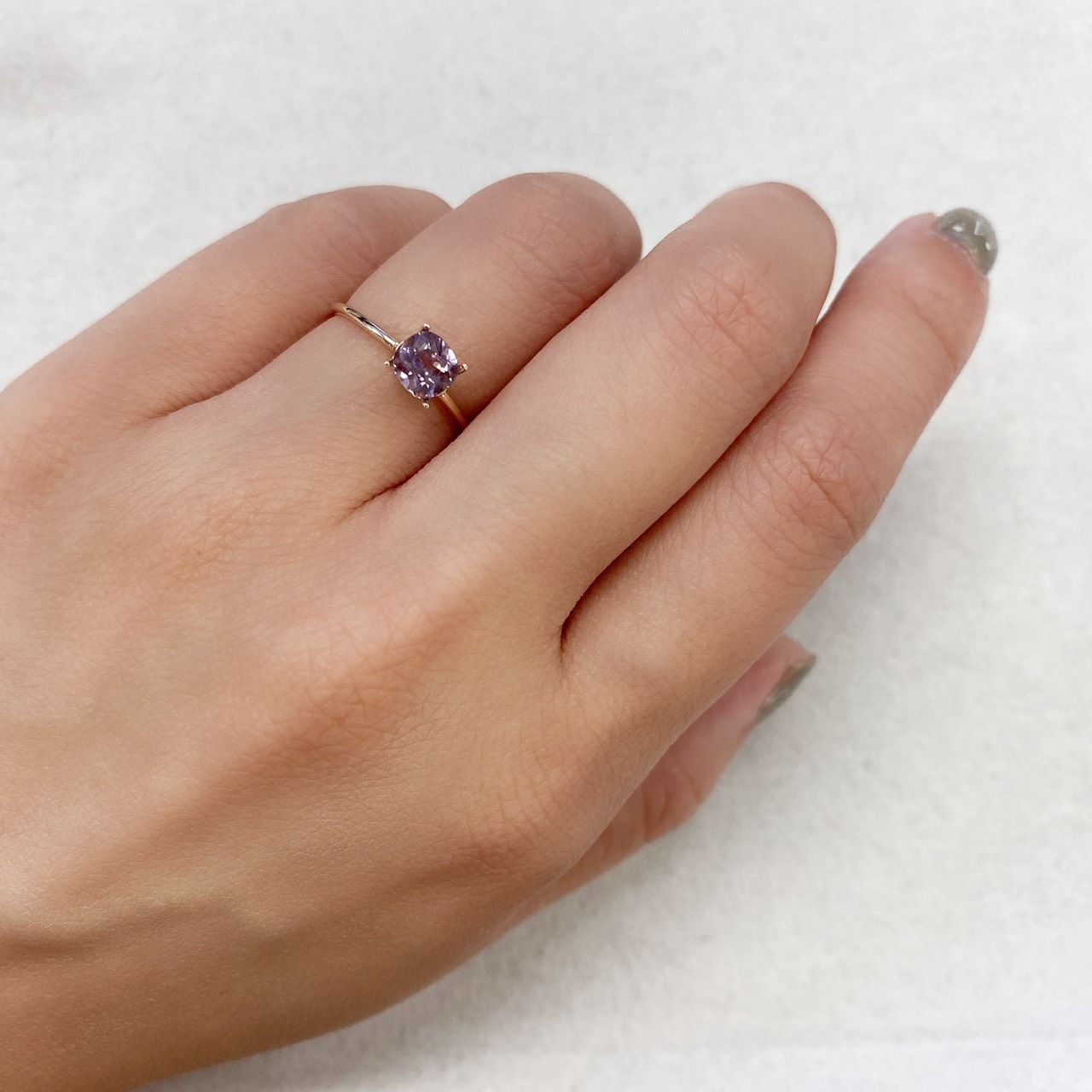 ピンクダイアスポア(宝石名ダイアスポア) アフガニスタン産 0.732ct ソ付(日独)[210912423]5.3×5.1mm前後