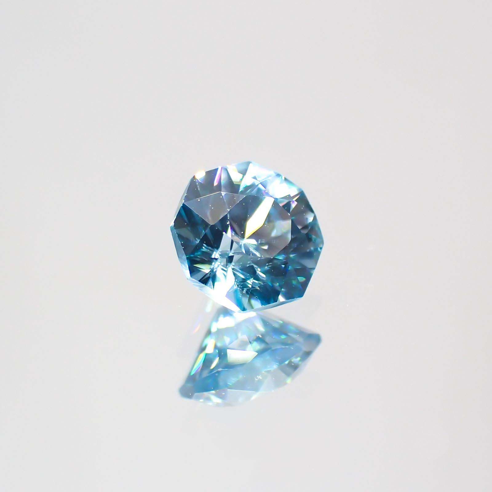 ◇オクタゴンカット◇ブルージルコン(宝石名ジルコン)カンボジア産 0.80ct 識別済[220113999]5x4.9mm前後