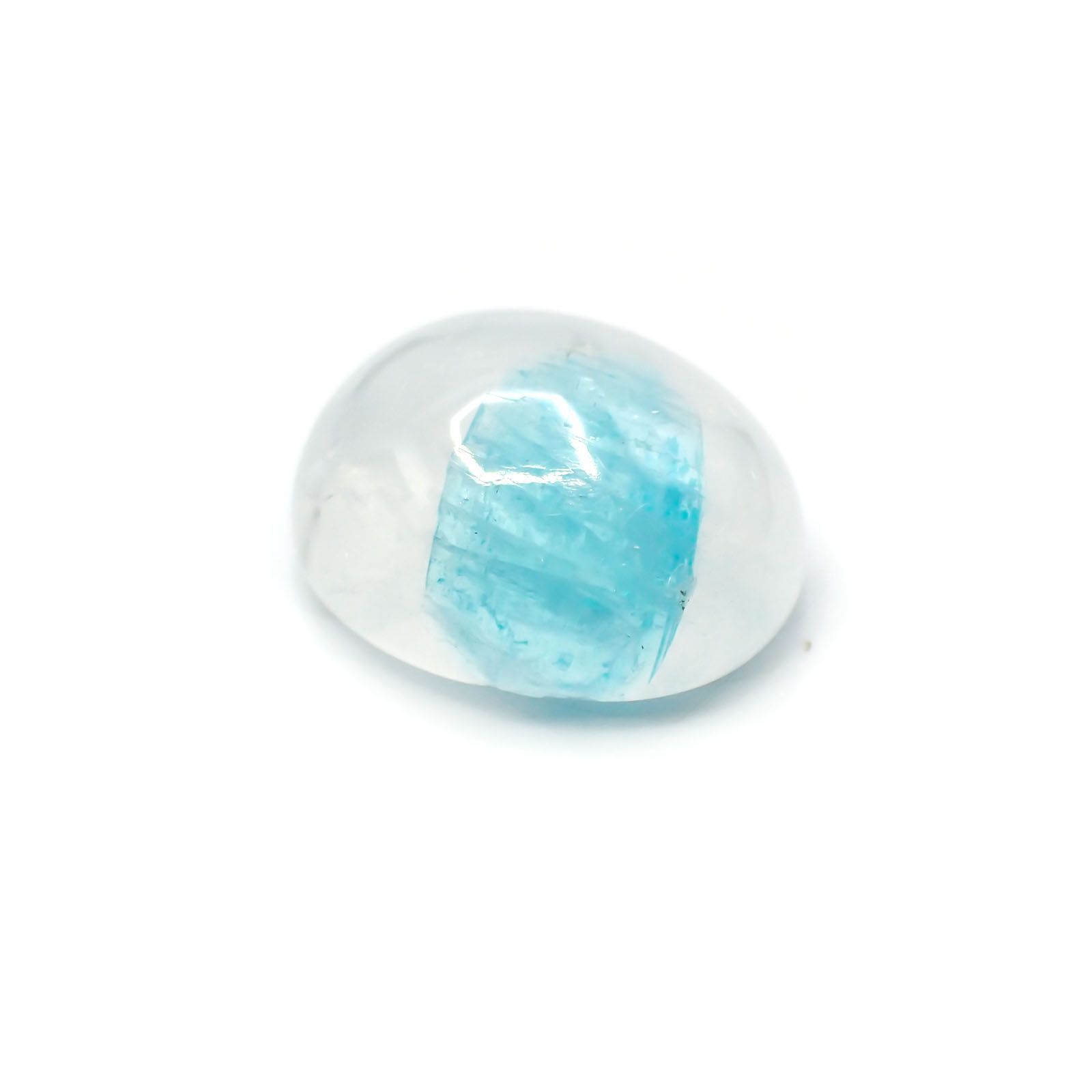 パライバトルマリンインクォーツ ブラジル産 ルース 3.86ct[210310303]10.9×8.9mm前後