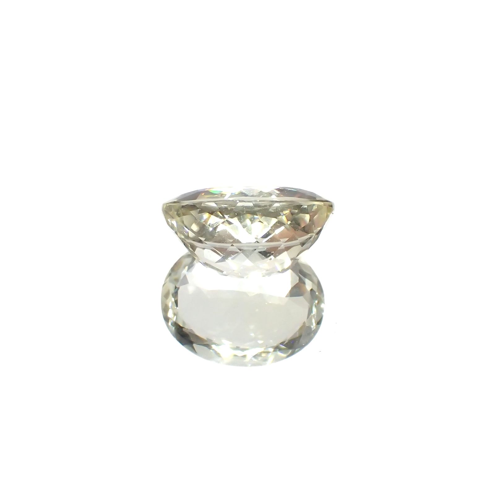 イエローユークレース(宝石名イエロー・ユークレース)ブラジル産 ソ付(彩珠) 12.494ct / 16.7x13.1mm前後 [220918079]