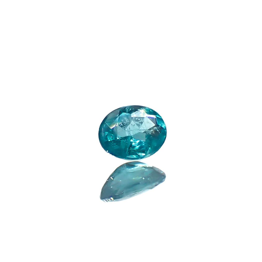 パライバトルマリン(宝石名トルマリン/別名パライバ・トルマリン)ブラジル・パライバ州バターリャ鉱山産 0.059ct 識別済[250730743]2.9x2.2mm前後