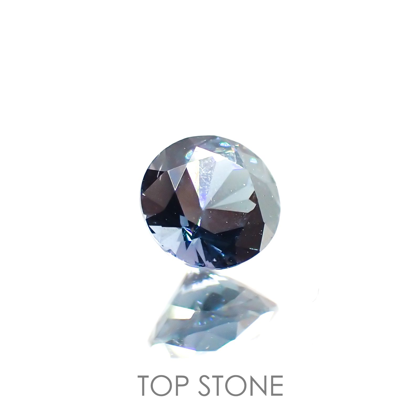 ブルーグレイッシュスピネル(宝石名スピネル) ビルマ産 0.44ct 識別済[210913457]4.6×4.5mm前後