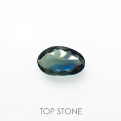 ◇ローズカット◇パーティカラーサファイア(宝石名パーティカラード・サファイア) マダガスカル産 0.66ct 識別済[210913205]7.5×4.7mm前後