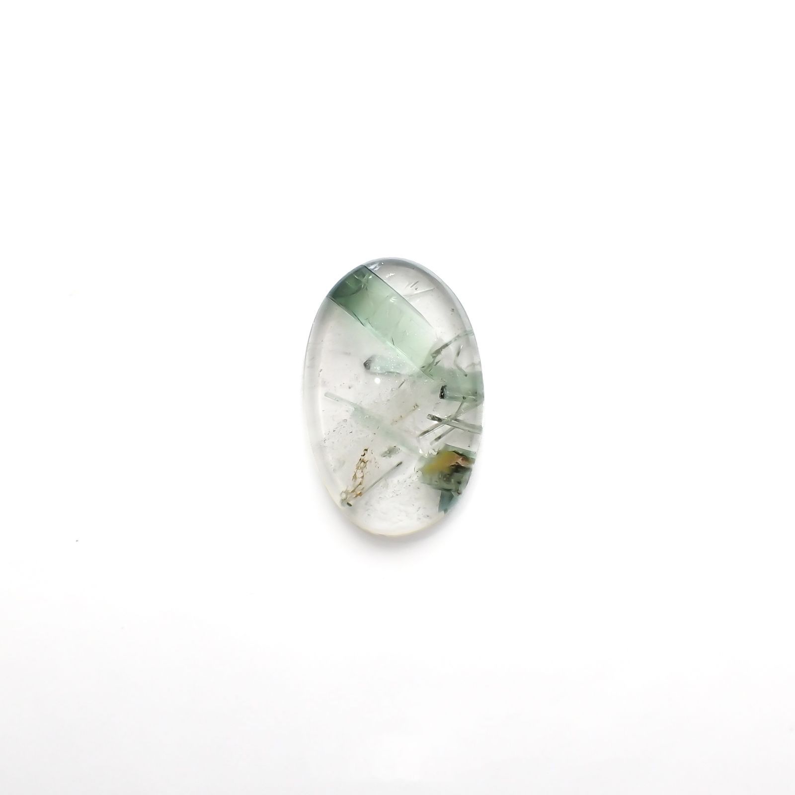 グリーントルマリンインクォーツ ブラジル・ミナスジェライス州産 13.75ct[221018304]22.7x14.6mm前後
