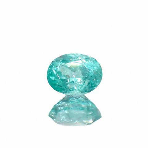 パライバトルマリン(宝石名トルマリン/別名パライバ・トルマリン)ブラジル・キントス鉱山産 0.362ct ソ付(宝貴協)[221018743]4.8x3.8mm前後