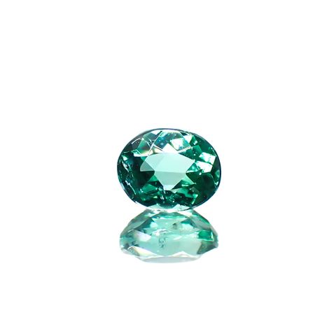 パライバトルマリン(宝石名トルマリン/別名パライバ・トルマリン)ブラジル・キントス鉱山産 0.485ct ソ付(宝貴協)[240928717]5.16x4.16mm前後