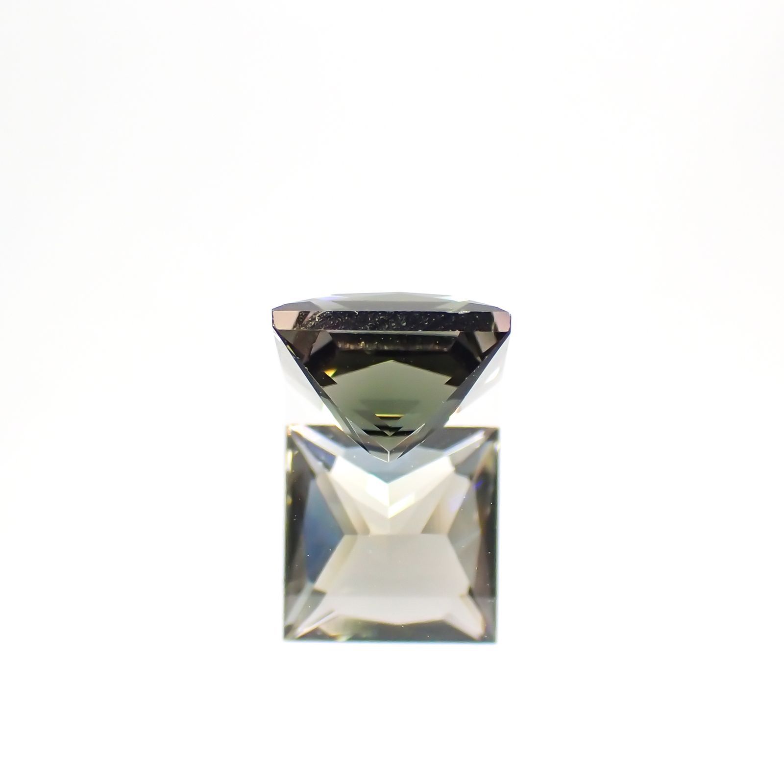 ◇プリンセスカット◇バイカラートルマリン(宝石名トルマリン)ブラジル産 1.28ct 識別済[231225193]6.1x6.1mm前後