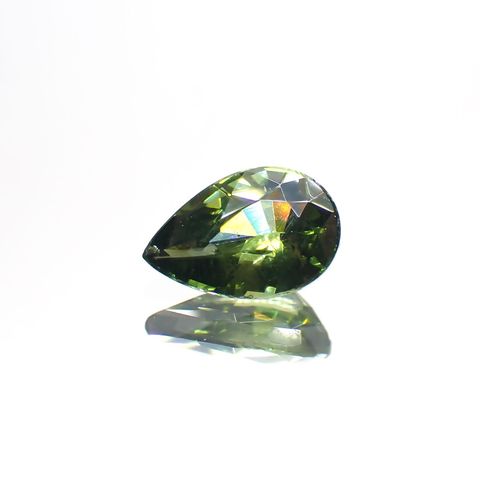 グリーンジルコン(宝石名ジルコン)スリランカ/コロンビア産 0.95ct 識別済[231124282]7.7x5.1mm前後