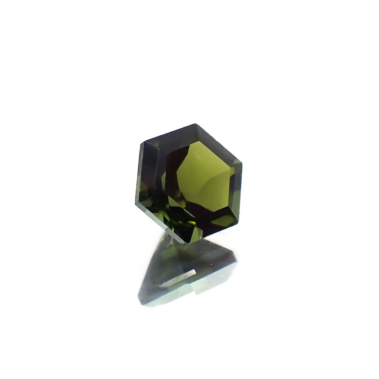 ◇ヘキサゴンカット◇グリーントルマリン(宝石名トルマリン) ブラジル/アフリカ産 識別済 0.31ct / 3.9x3.9mm前後 [21019158]
