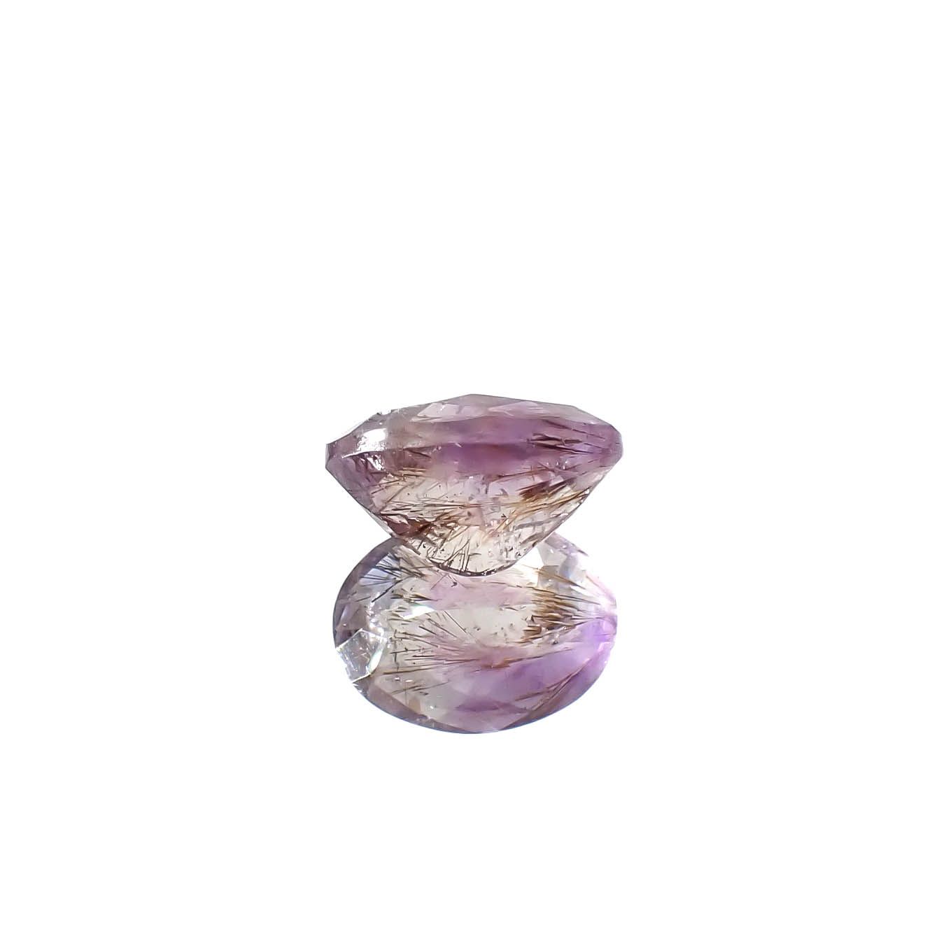 ◇チェッカーカット◇アメジストエレスチャル ブラジル産 2.91ct [250730856]10.6x8.1mm前後