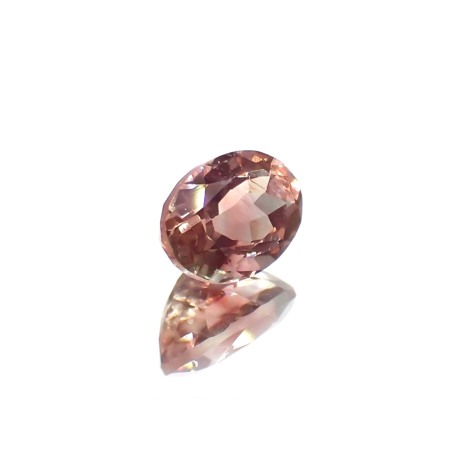 バイカラーアンデシン(宝石名アンデシン)チベット産 識別済 1.13ct / 7.6x5.5mm前後 [220115263]