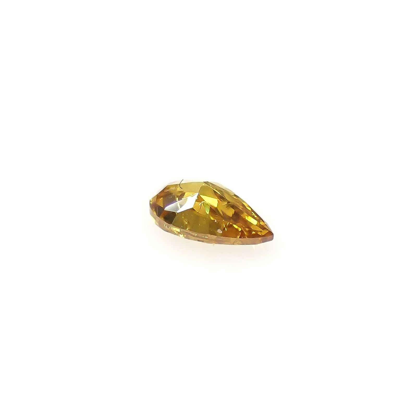 イエローダイヤモンド I-1 | FANCY VIVID ORANGE YELLOW(宝石名ダイアモンド) ソ付(CGL) 0.098ct / 3.87x2.26mm前後 [240427042]