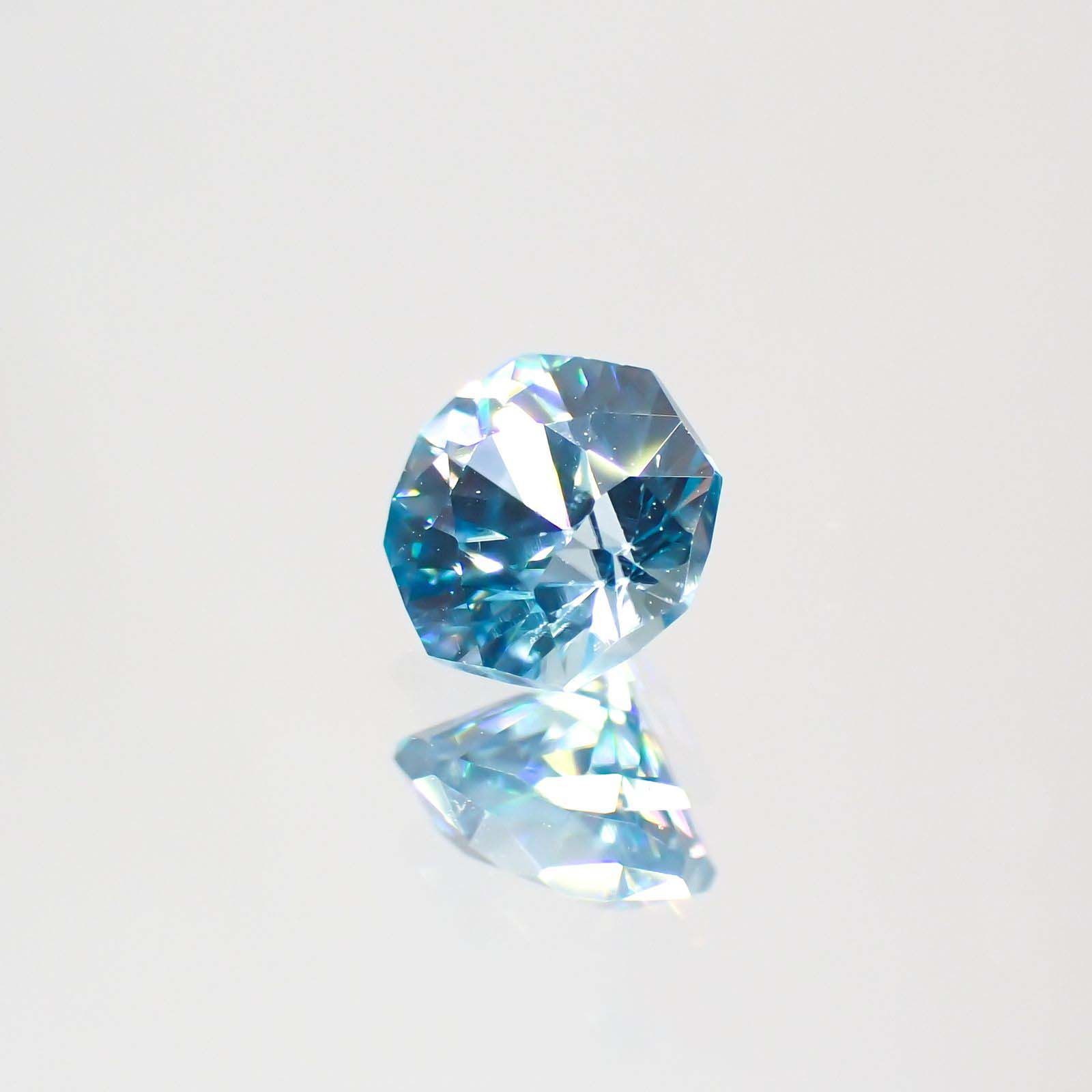 ◇オクタゴンカット◇ブルージルコン(宝石名ジルコン)カンボジア産 0.80ct 識別済[220113999]5x4.9mm前後