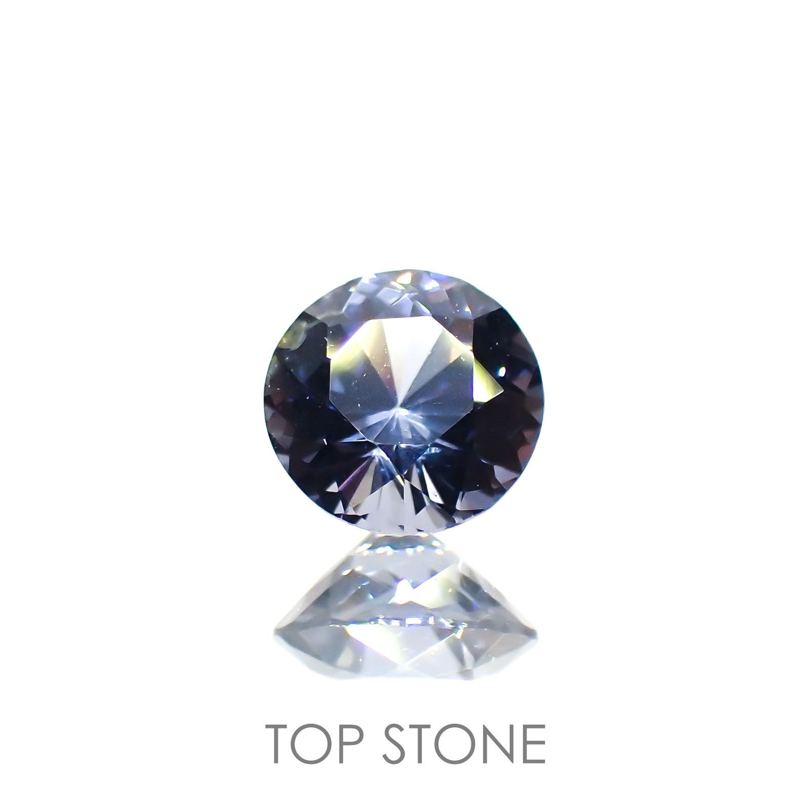 グレイッシュブルースピネル(宝石名スピネル) ビルマ産 0.57ct 識別済[210913464]5.2×5.2mm前後