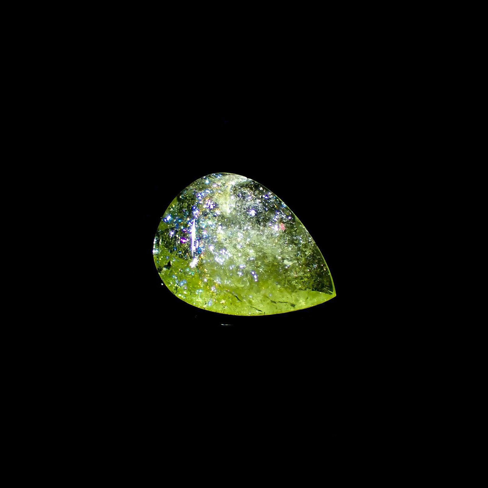 イリデッセンスクロムトルマリン(宝石名トルマリン)ケニア産 識別済 5.47ct / 16.7x12.6mm前後 [221119088]
