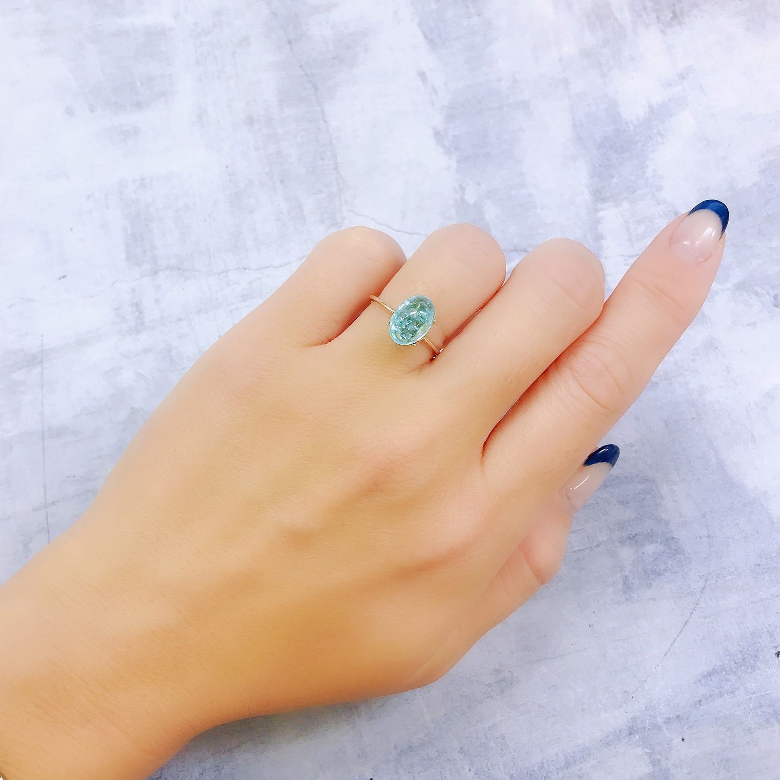 パライバトルマリン(宝石名トルマリン/別名パライバ・トルマリン)ブラジル・キントス鉱山産 2.925ct ソ付(宝貴協)[221018758]10.1x7.2mm前後