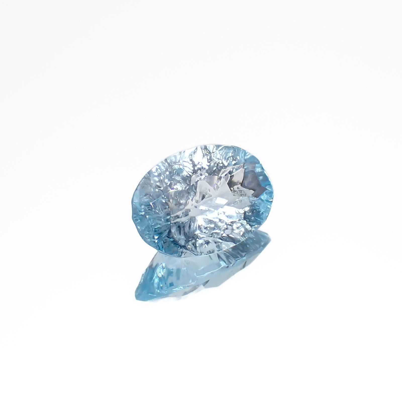 ◇カスタムカット◇ブルートパーズ ブラジル産 3.58ct[221219335]11.8x8.1mm前後