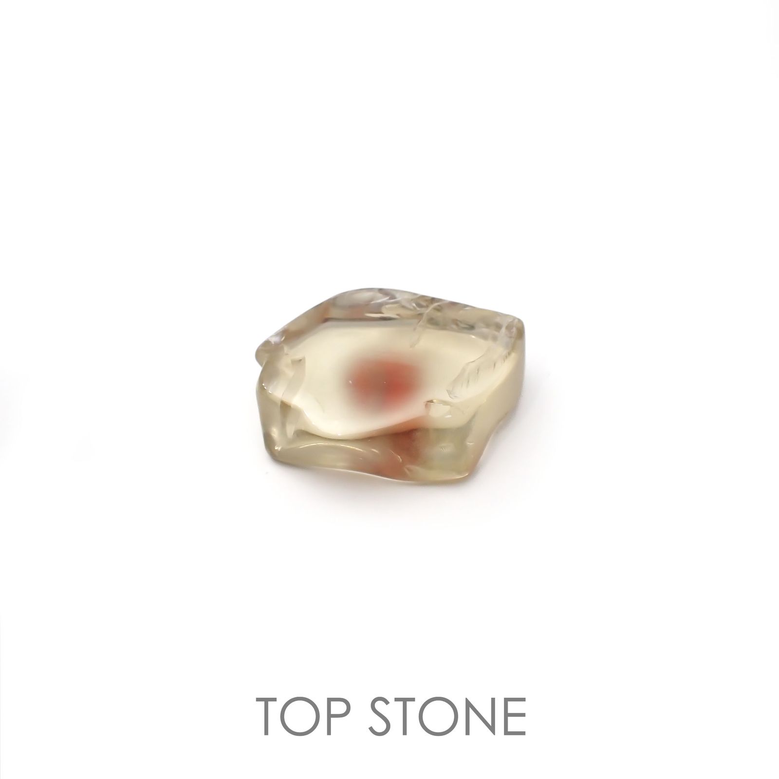 オレゴンサンストーン 原石スライス磨き アメリカ・オレゴン州産 16.00ct[220918005]20.7x14.4mm前後