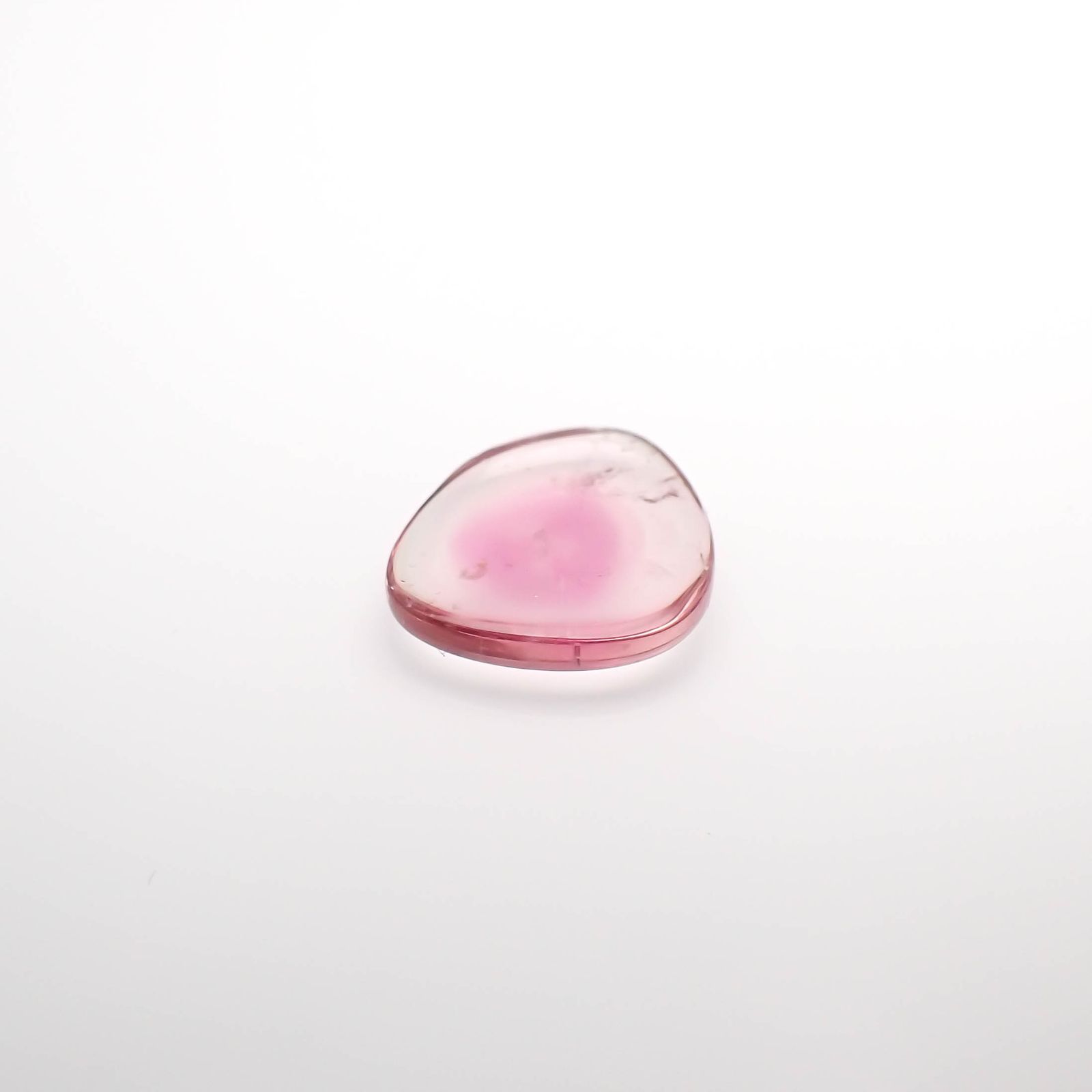ピンクウォーターメロントルマリン 原石スライス コンゴ民主共和国産 2.77ct[230421484]11.8x10.3mm前後