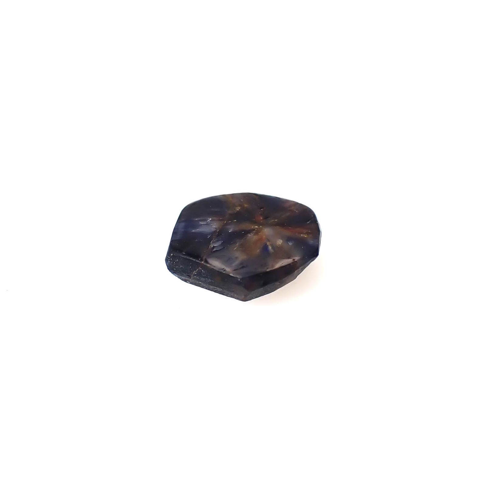 トラピッチェサファイア 原石スライス磨き ビルマ産 0.93ct [250430184]6x5.8mm前後