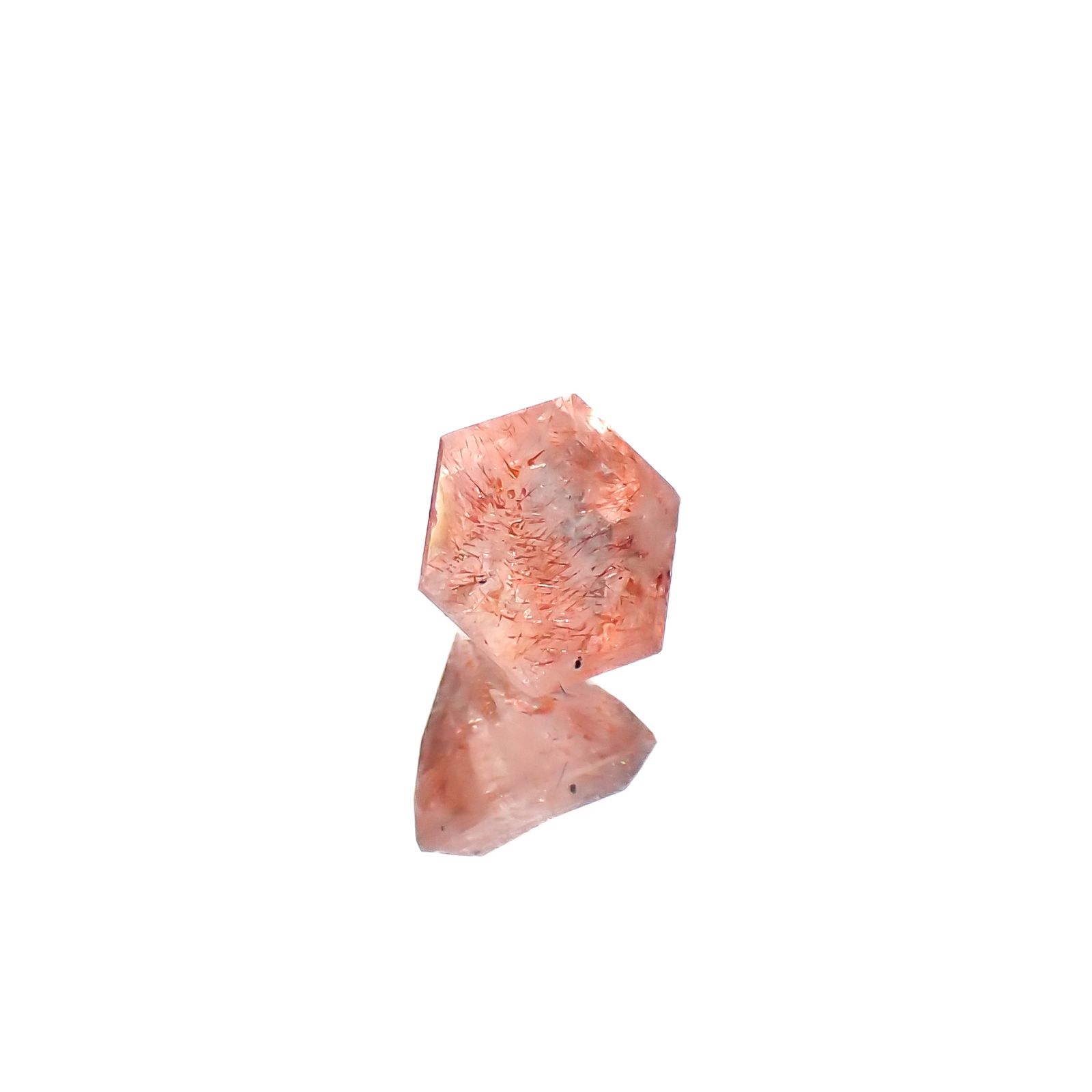 ◇ヘキサゴンカット◇ストロベリークォーツ カザフスタン産 0.75ct[240125487]5.3x5.3mm前後