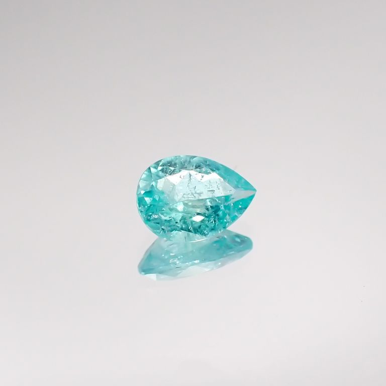 パライバトルマリン(宝石名トルマリン/別名パライバ・トルマリン) ブラジル・キントス鉱山産 0.304ct ソ付(宝貴協)[210711759]5.5×3.9mm前後