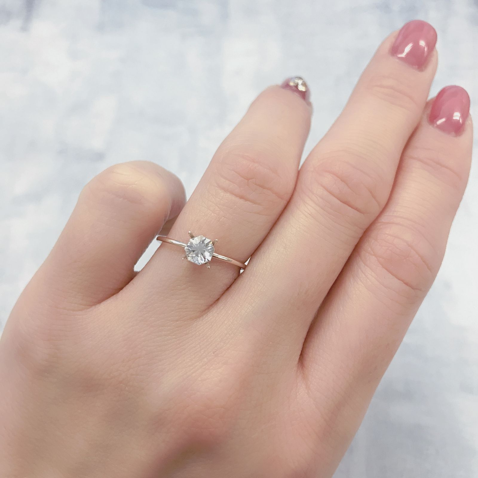 ◇オクタゴンカット◇カラーレスジルコン(宝石名ホワイト・ジルコン)スリランカ/カンボジア産 0.79ct 識別済[220114279]4.7x4.7mm前後