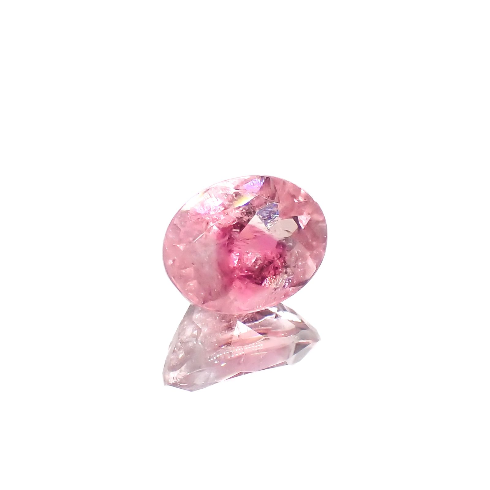 ピンククリスタルトルマリン(宝石名ピンク・トルマリン)コンゴ民主共和国産 1.44ct 識別済[230823228]8.1x6.1mm前後