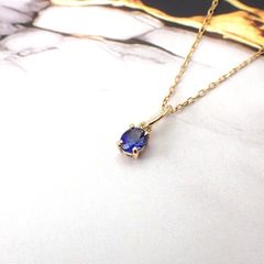 ペンダント空枠：石留め▶サファイア（お客様製作例）